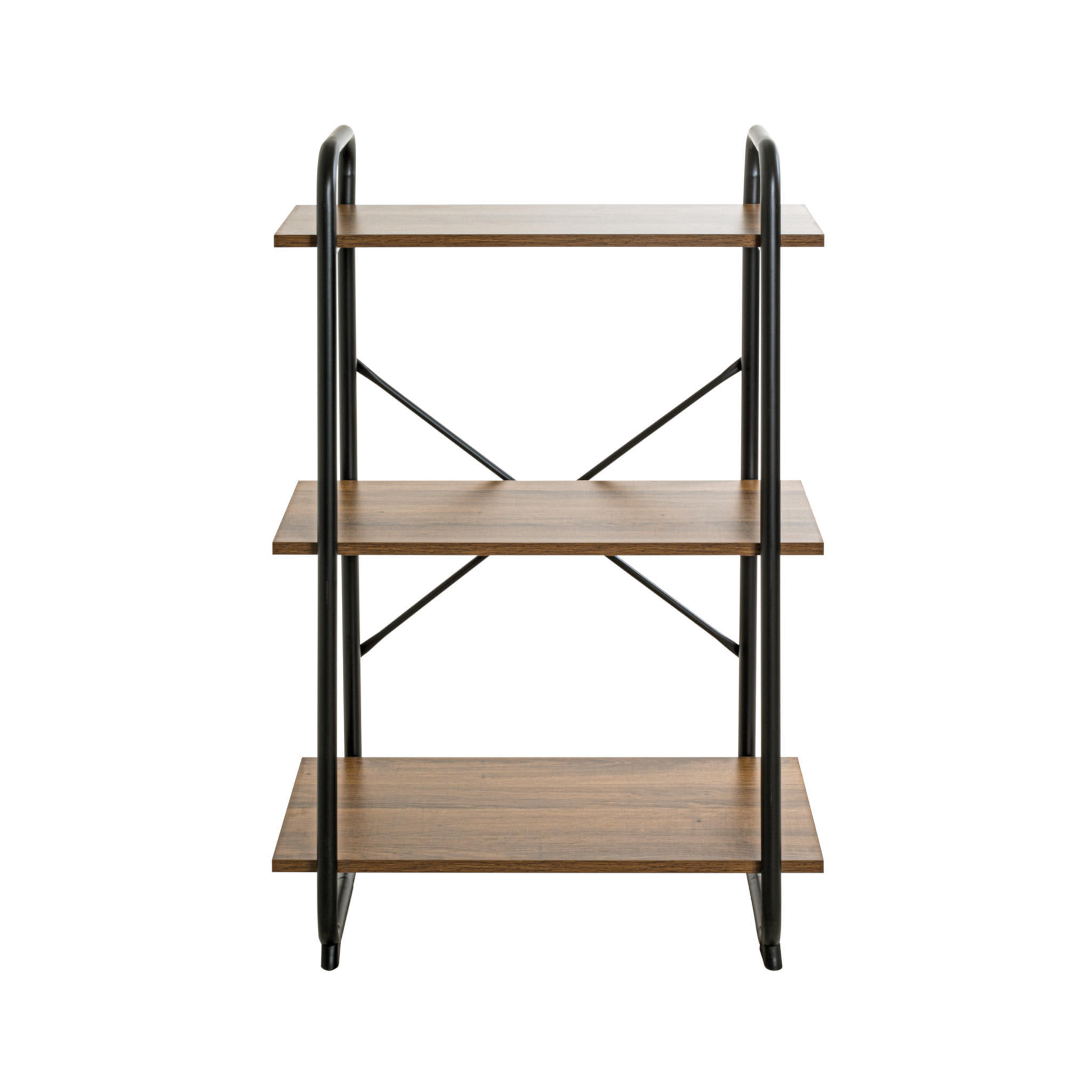 Etagère 3 plateaux en bois imitation chêne et noir laqué - ET15052