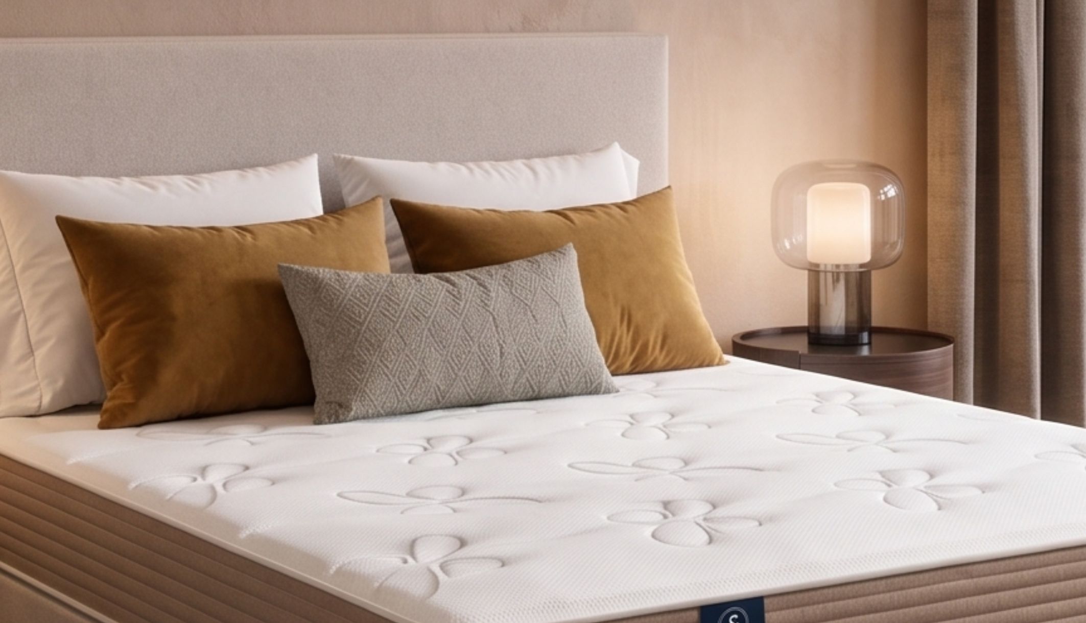 Zoom sur le coutil du matelas Jasmin Dunlopillo