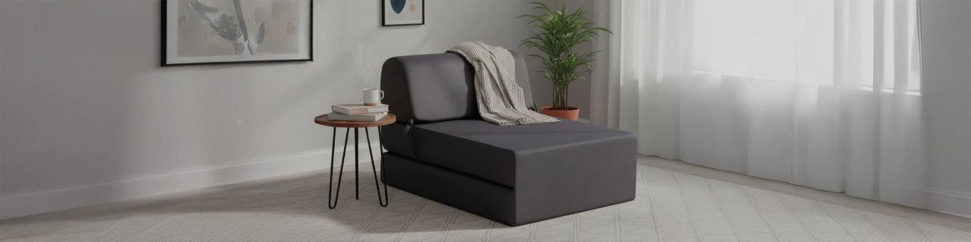 zoom sur une chauffeuse convertible dépliée