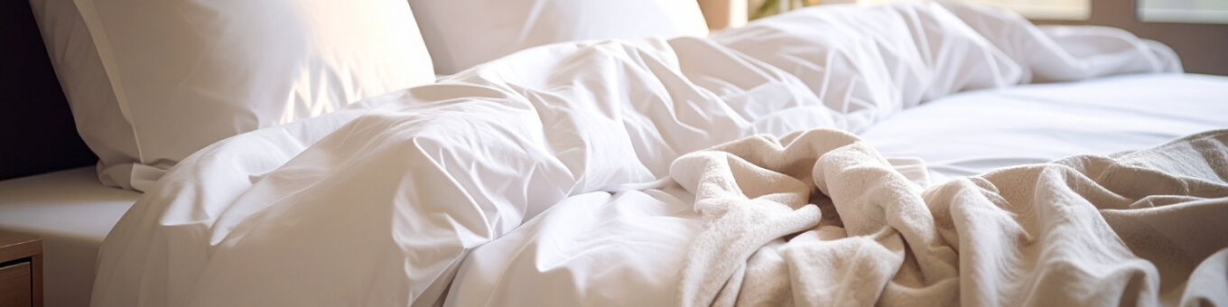 Chambre parentale avec parure de lit confortable