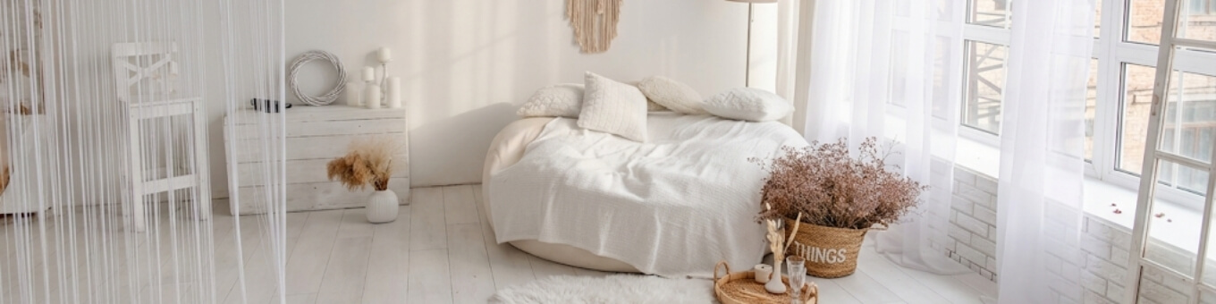Lit rond avec matelas