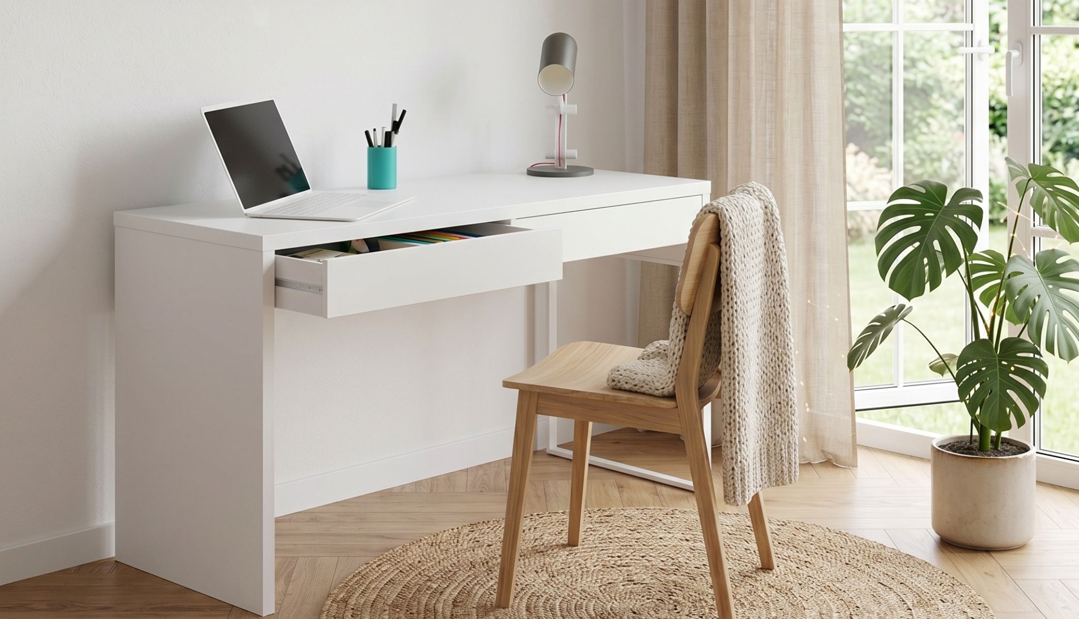 Bureau Terre de Nuit dans une chambre à l&#039;ambiance naturelle et chaleureuse
