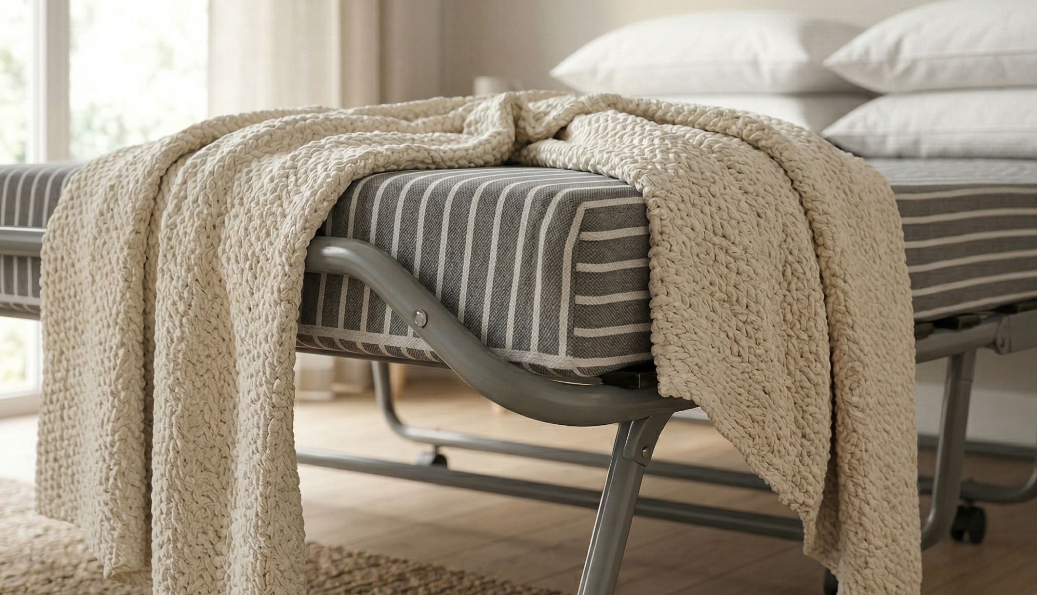 Zoom sur le lit d&#039;appoint pliant 