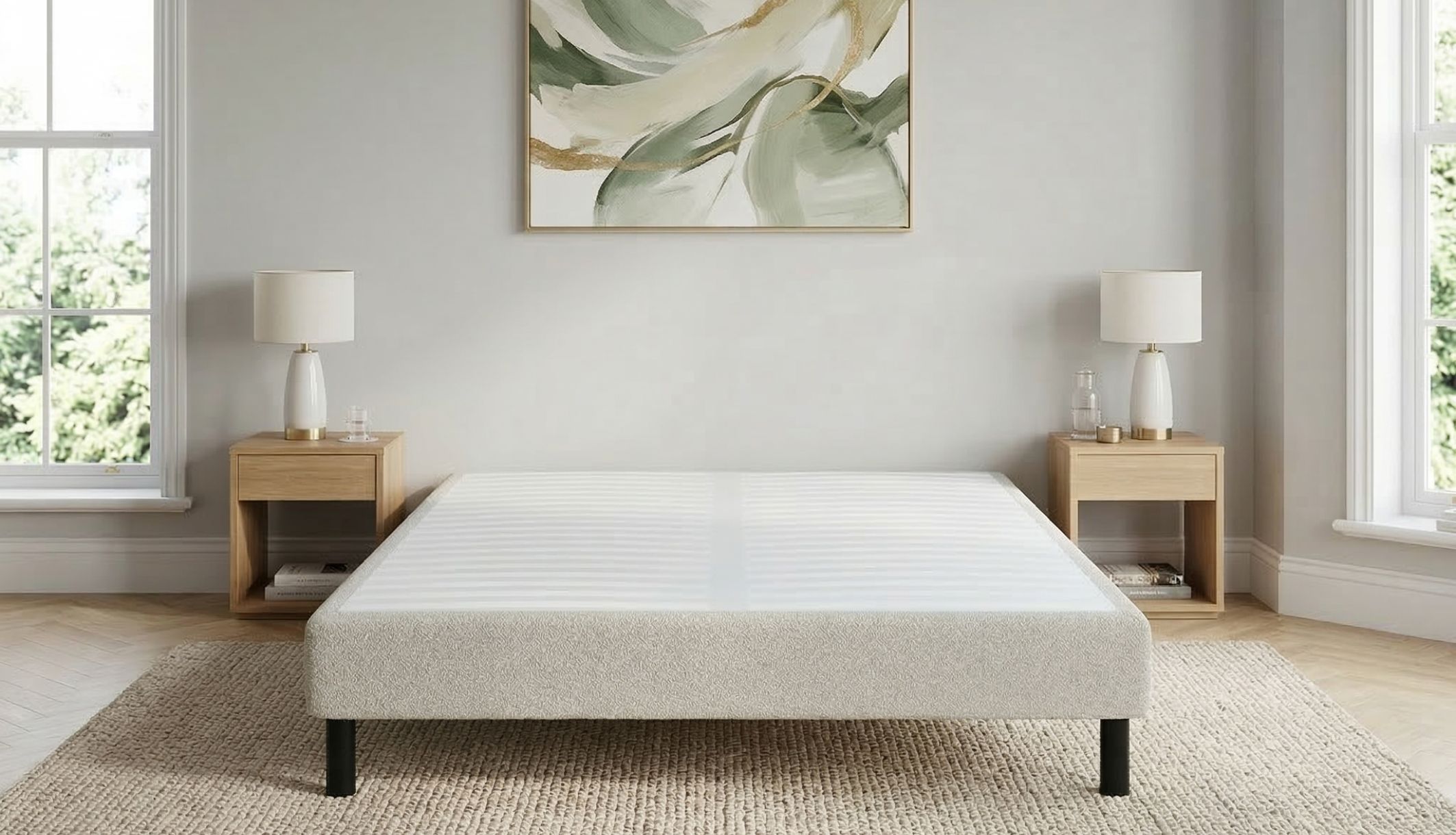 Sommier tapissier en kit dans une chambre moderne