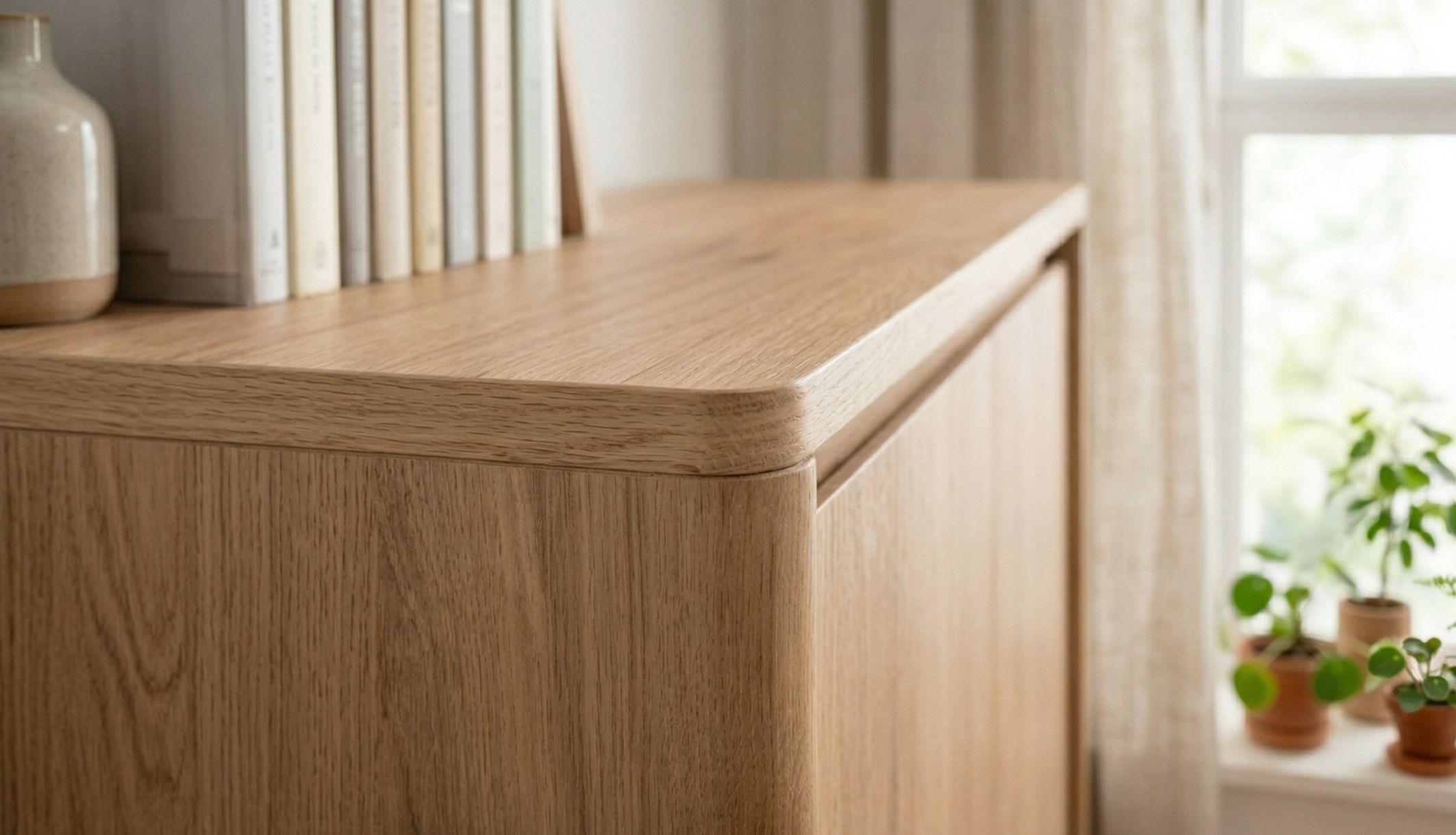 Zoom sur les coins arrondis de l&#039;armoire Terre de Nuit