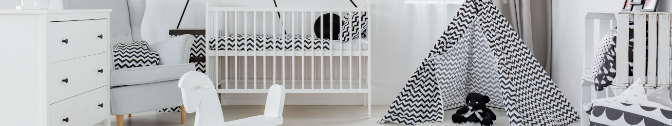 Chambre d'enfant design noir et blanc