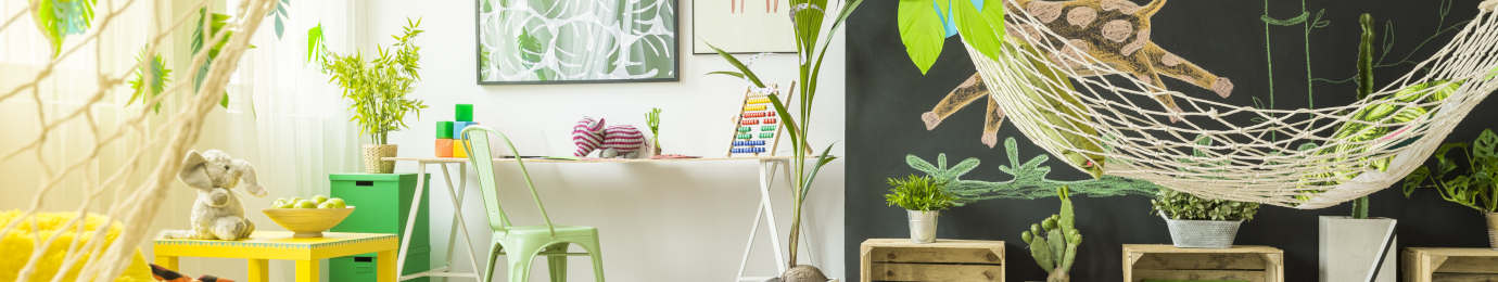 Chambre d'enfant déco verdoyante