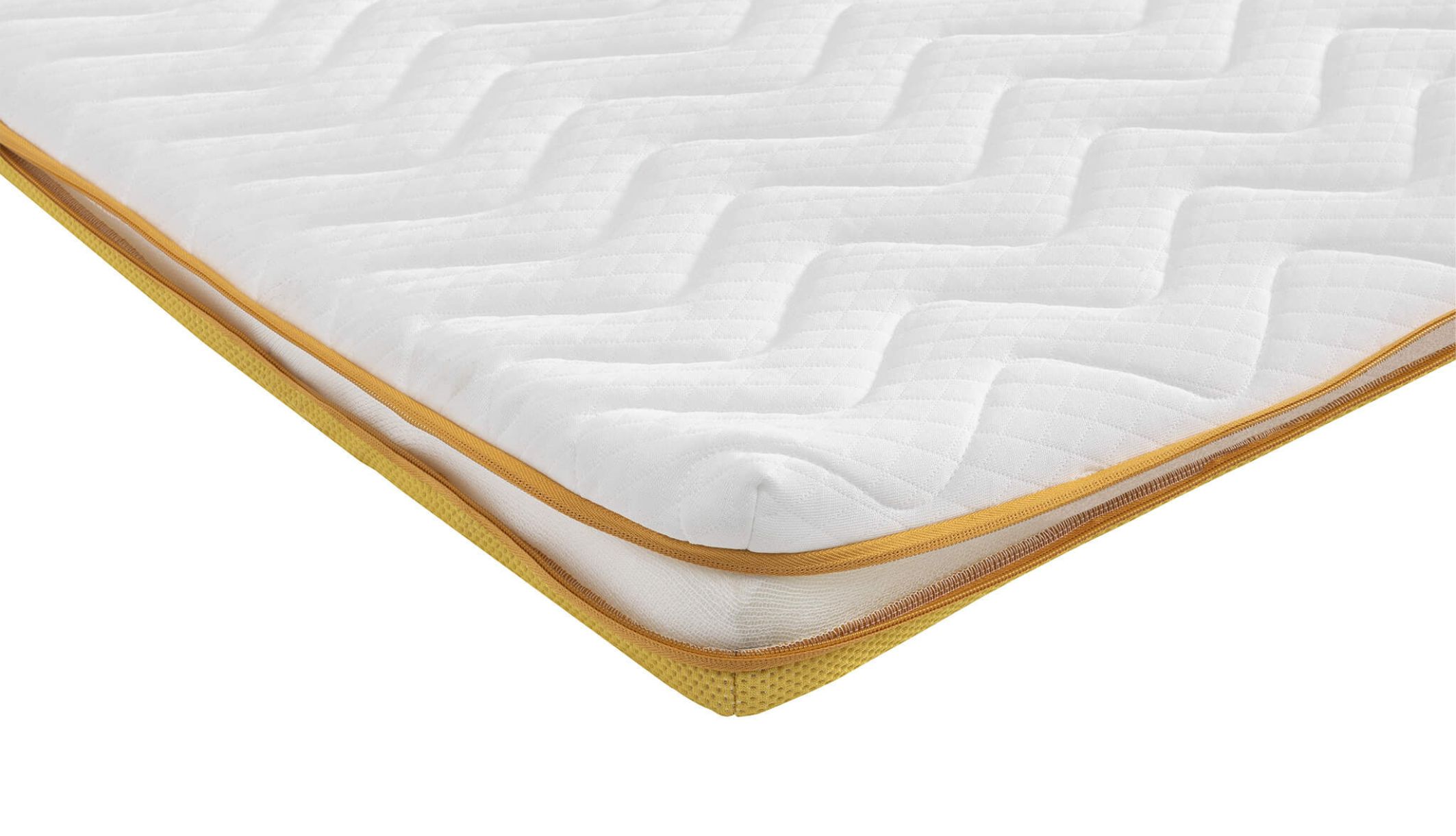 Surmatelas à mousse ferme sur fond blanc